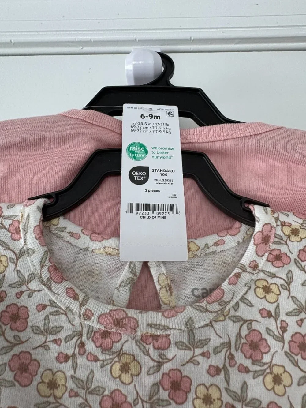 Carter's Child of Mine Baby Girl Pink Cardigan and Dress Set Size 6-9 Months